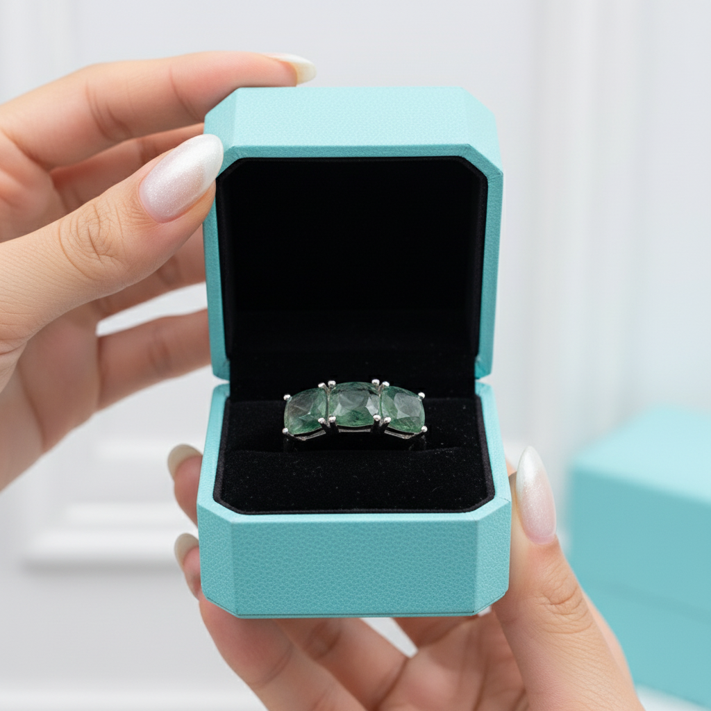 Forest Whispers- Moss Agate Promise Ring