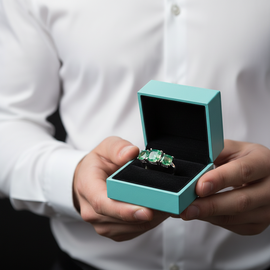 Forest Whispers- Moss Agate Promise Ring