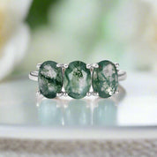 Forest Whispers- Moss Agate Promise Ring-Evani Naomi Jewelry