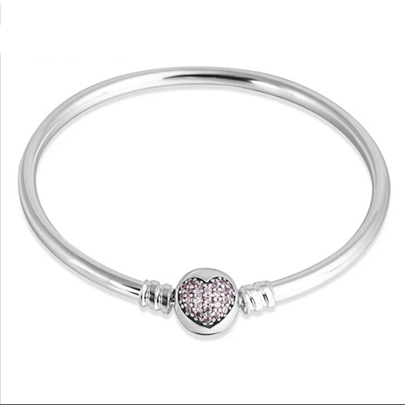 Forever Love Round Clasp Snake Chain Bracelet Charms-Evani Naomi Jewelry