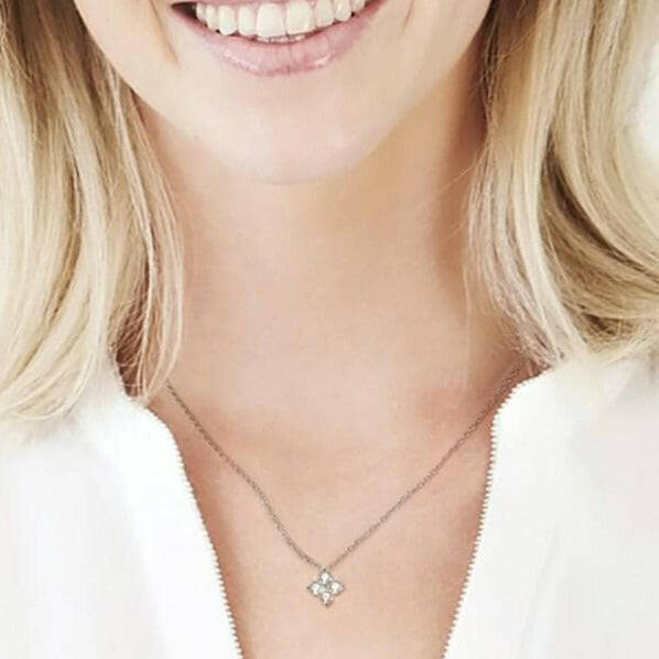 Four Stone Diamond Pendant Necklace-Evani Naomi Jewelry