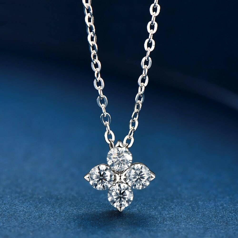 Four Stone Diamond Pendant Necklace-Evani Naomi Jewelry