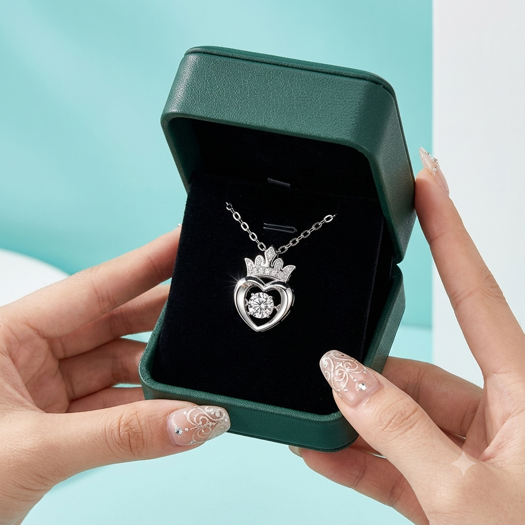 Heart Crown 0.4 ct Twinkle Diamond Option Necklace