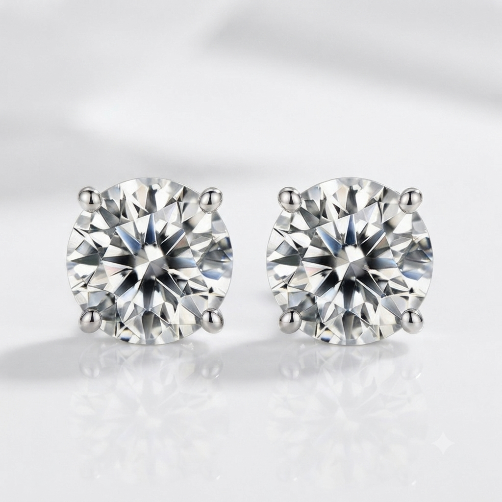 Sparkling 4-prong 1.0 ct Diamond Option Stud Earrings