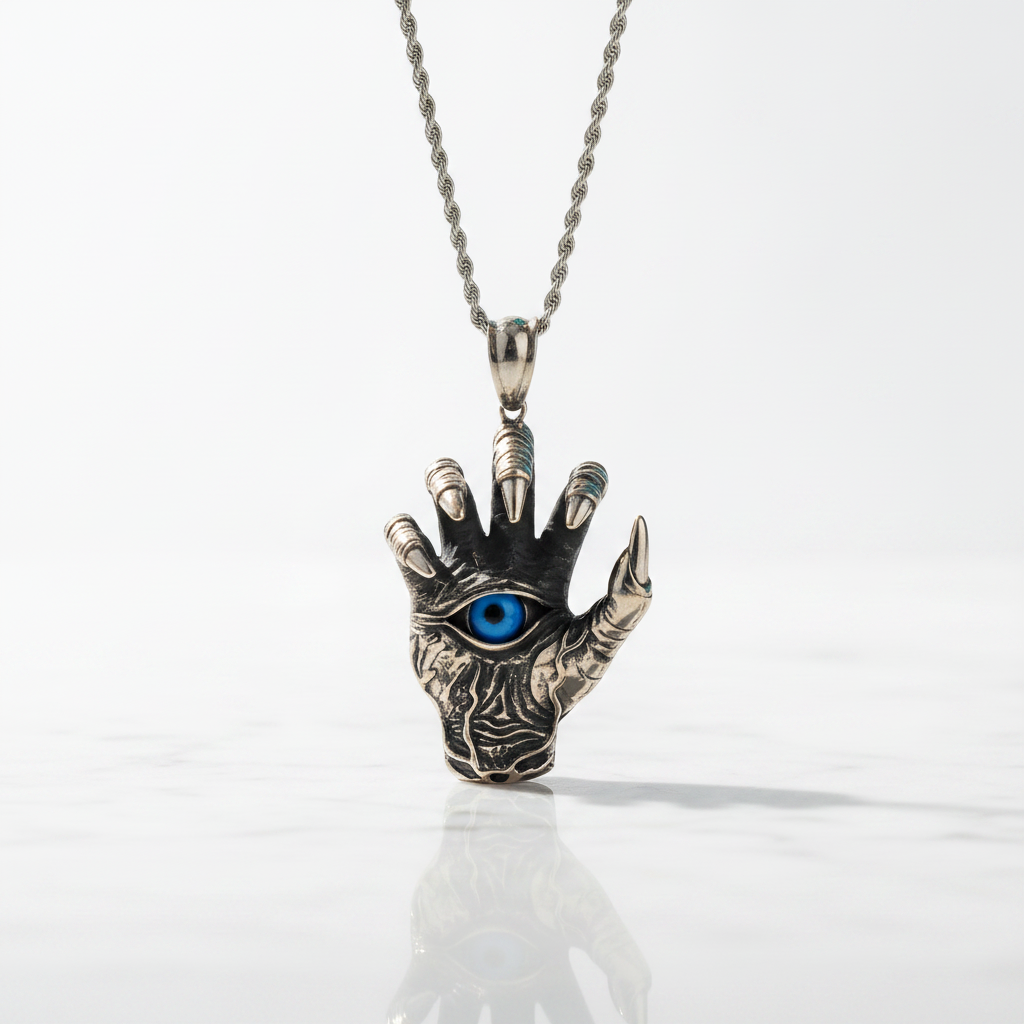 Ghost Claw Devil Eye Pendant Necklace