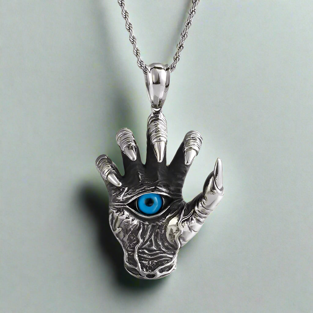 Ghost Claw Devil Eye Pendant Necklace-Evani Naomi Jewelry