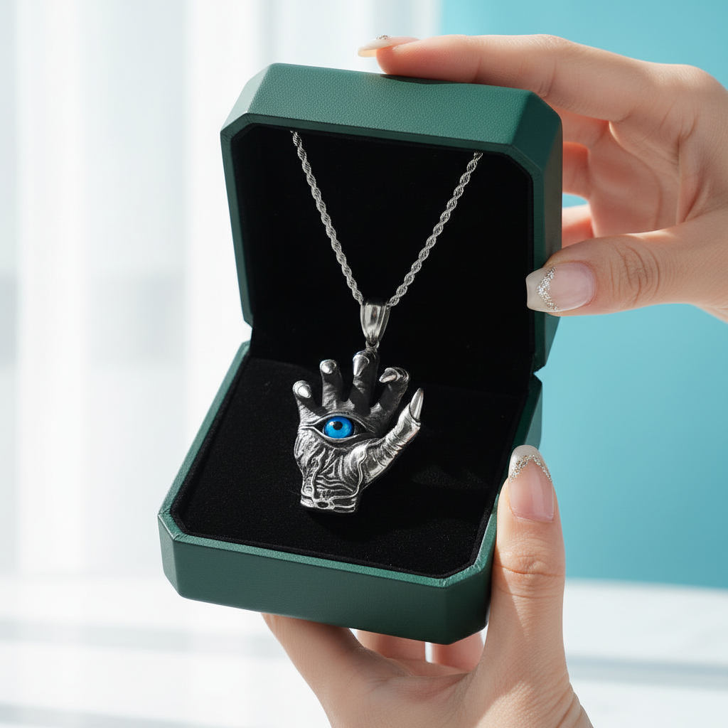 Ghost Claw Devil Eye Pendant Necklace
