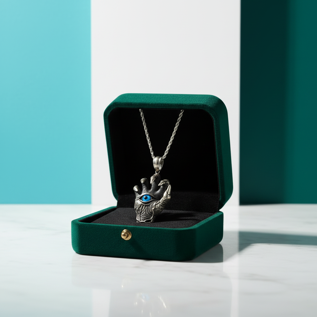 Ghost Claw Devil Eye Pendant Necklace