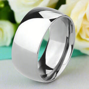 Glossy 10mm Dome Titanium Men's Wedding Band-Evani Naomi Jewelry