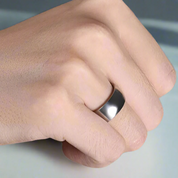 Glossy 10mm Dome Titanium Men's Wedding Band-Evani Naomi Jewelry