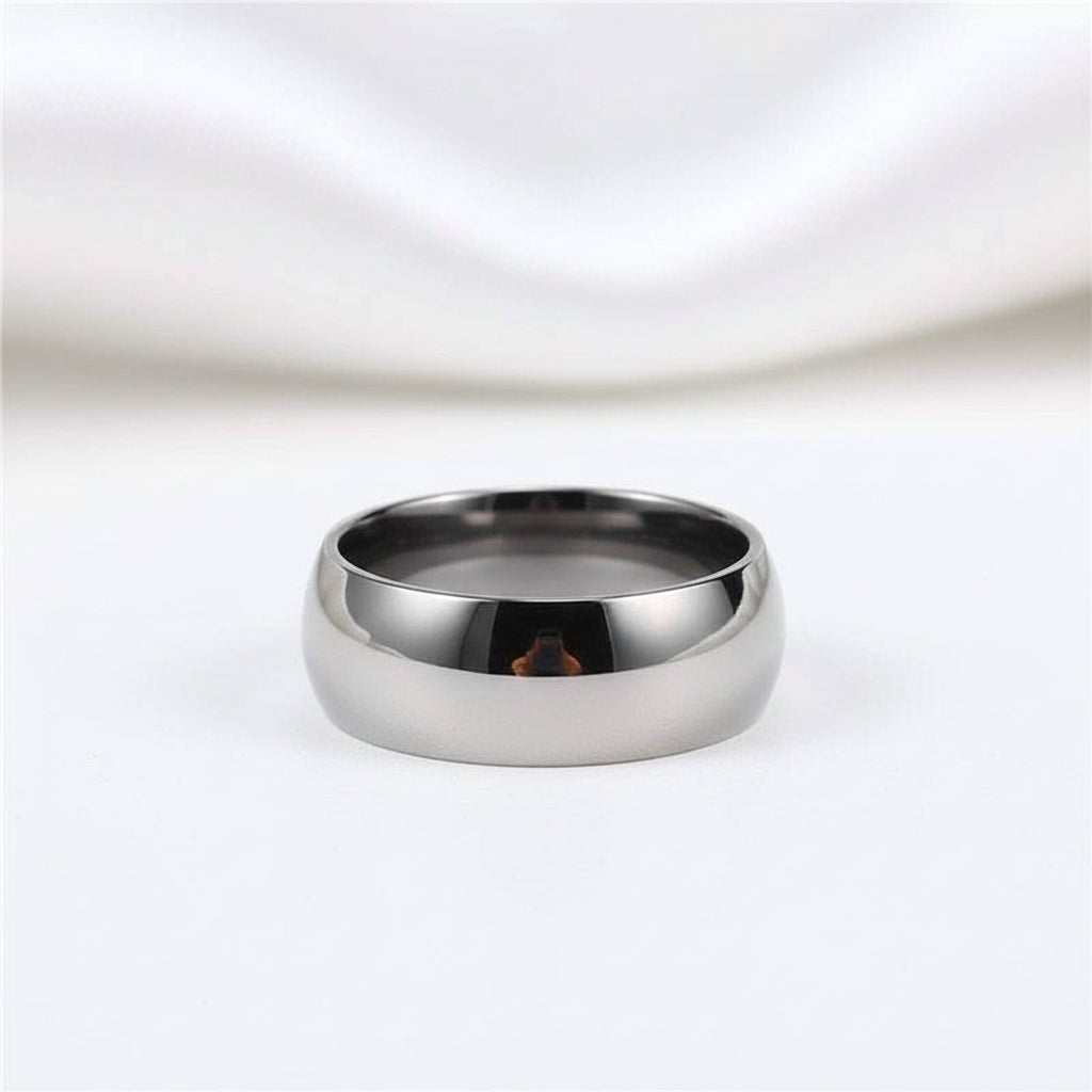 Glossy 10mm Dome Titanium Men's Wedding Band-Evani Jewelry