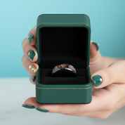 Glossy Black 8mm Ceramic Wedding Band with Camo Inlay - Evani Naomi Jewelry