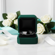 Glossy Black Dome 8mm Tungsten Carbide Wedding Band - Evani Naomi Jewelry