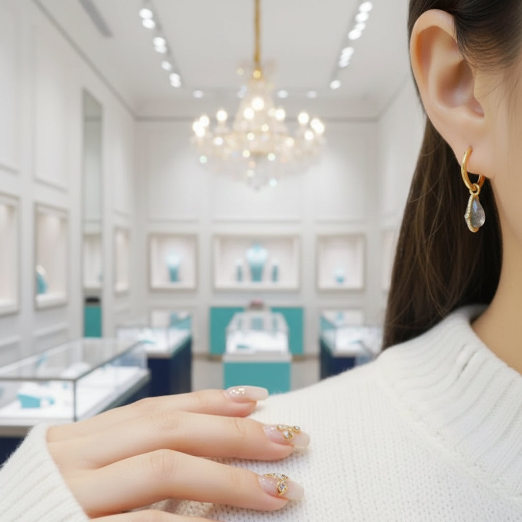 Destiny's Duet- Unique Natural Moss Agate Drop Earrings-Evani Jewelry