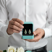 Serendipitous Love- Pear Cut Natural Moss Agate Earrings