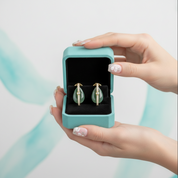 Serendipitous Love- Pear Cut Natural Moss Agate Earrings