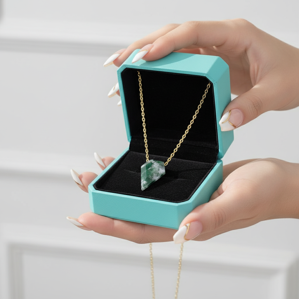 Beneath a Shared Horizon- Natural Moss Agate Necklace