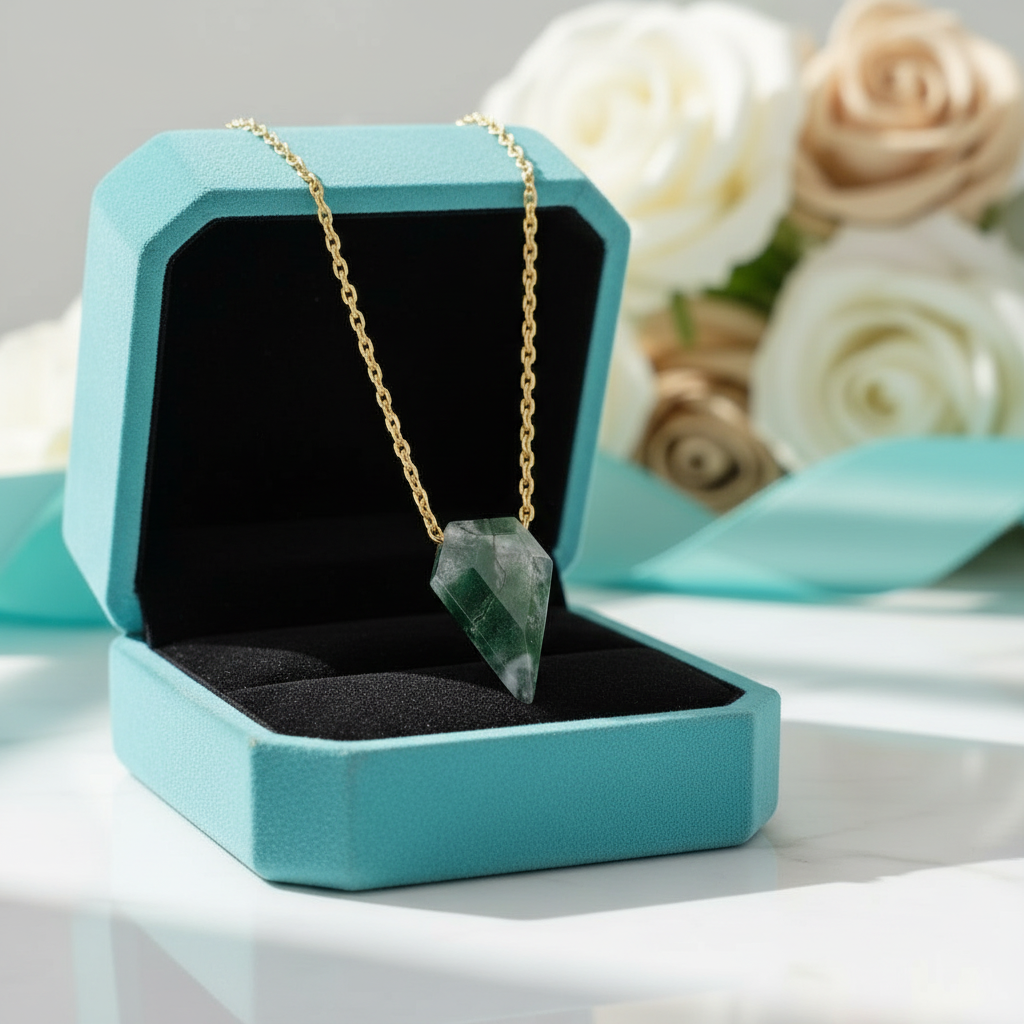 Beneath a Shared Horizon- Natural Moss Agate Necklace - Evani Naomi Jewelry