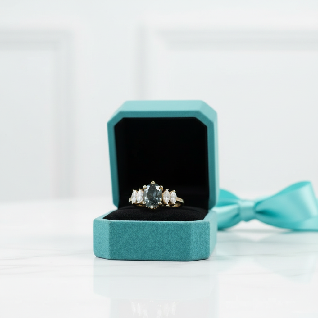 Oval Cut Color Changing Alexandrite Engagement Ring-Evani Jewelry