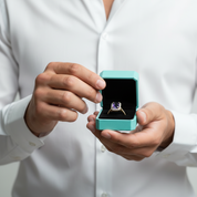 2.50 ct Emerald Cut Alexandrite Two Tone 14k Gold Engagement Ring-Evani Jewelry