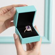 2.50 ct Emerald Cut Alexandrite Two Tone 14k Gold Engagement Ring-Evani Jewelry