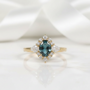 Oval Vintage Alexandrite Engagement Ring-Evani Jewelry