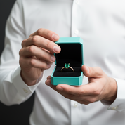 Love Unveiled- Octagon Cut Pave Set & Moss Agate Engagement Ring