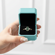 Stamped with Love- Geometric Moss Agate Gold Open Rings