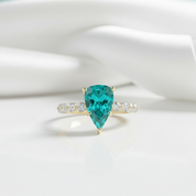 2.5ct Trillion Cut Turquoise Engagement Ring