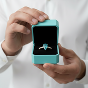 2.5ct Trillion Cut Turquoise Engagement Ring