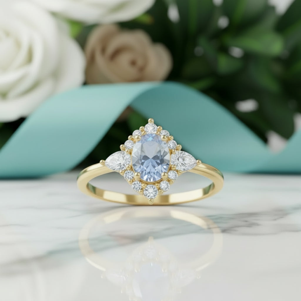 Oval Vintage Moonstone Engagement Ring