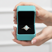 Oval Vintage Moonstone Engagement Ring-Evani Jewelry