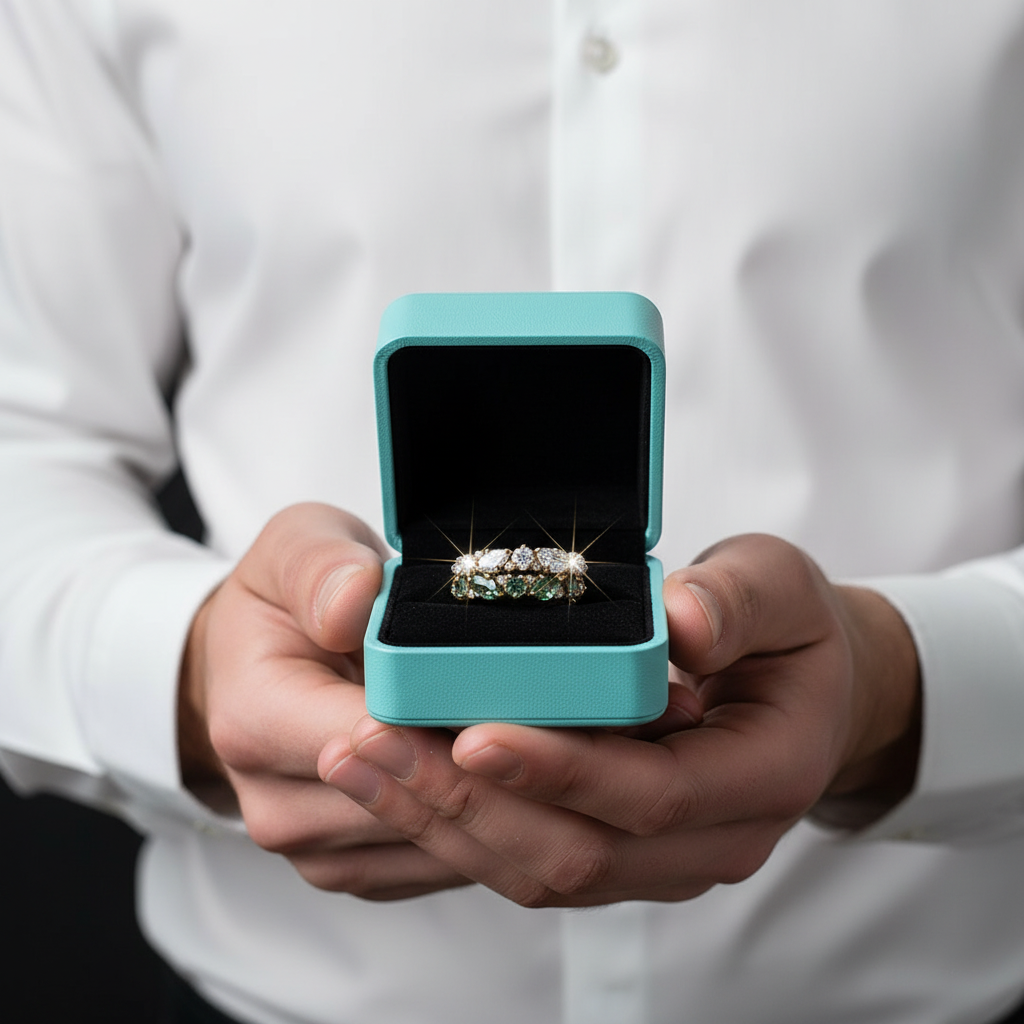 Weaver's Kiss- Moss Agate and Natural Gemstone Topaz Gold Ring