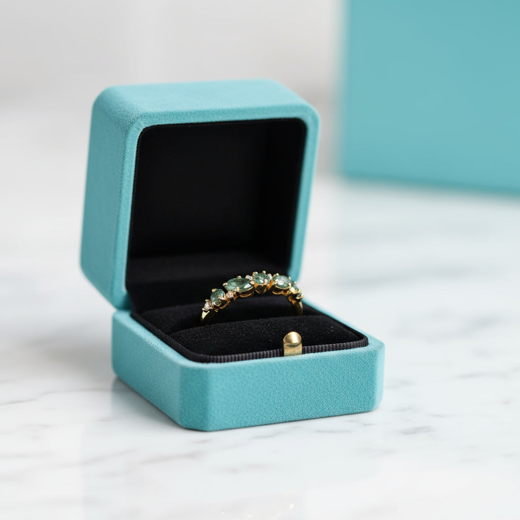 Weaver's Kiss- Moss Agate and Natural Gemstone Topaz Gold Ring-Evani Jewelry