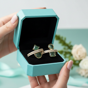 Geometric Embrace- Natural Moss Agate Ring