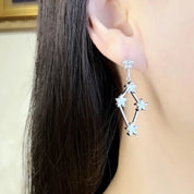 Golden Dreamlike Stars Drop Earrings-Evani Naomi Jewelry