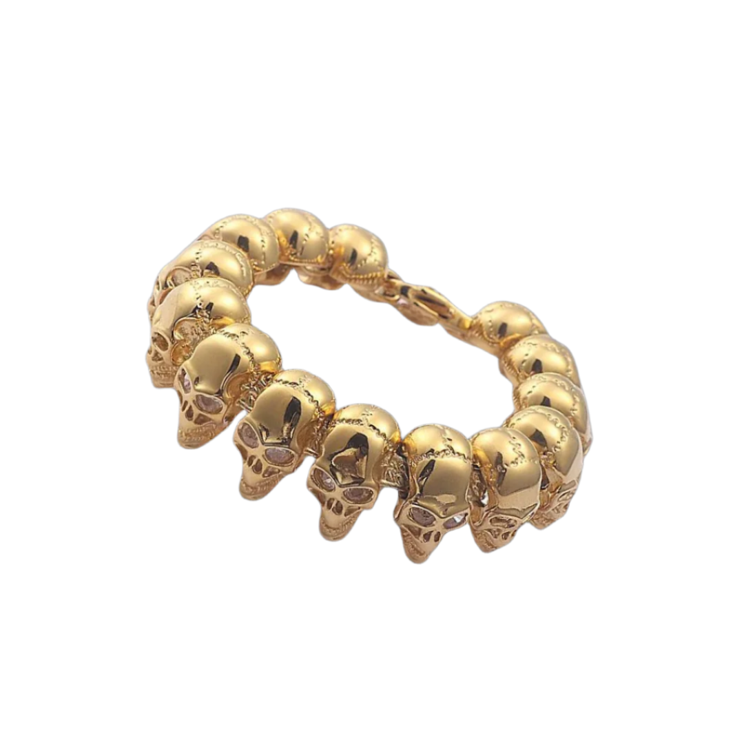 Golden Skull Hip-Hop Bracelet-Evani Naomi Jewelry