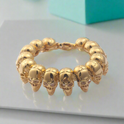 Golden Skull Hip-Hop Bracelet-Evani Naomi Jewelry