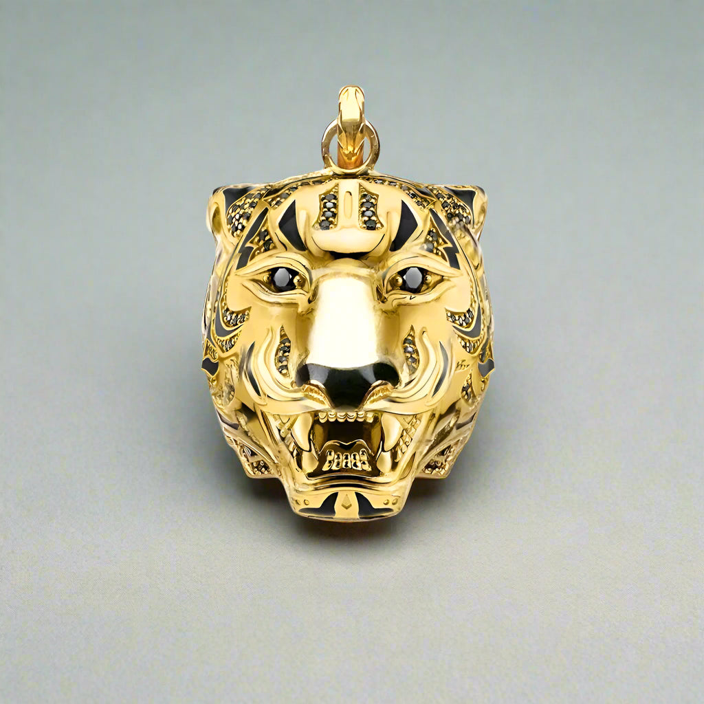Golden Tiger Punk Rebel Pendant-Evani Jewelry