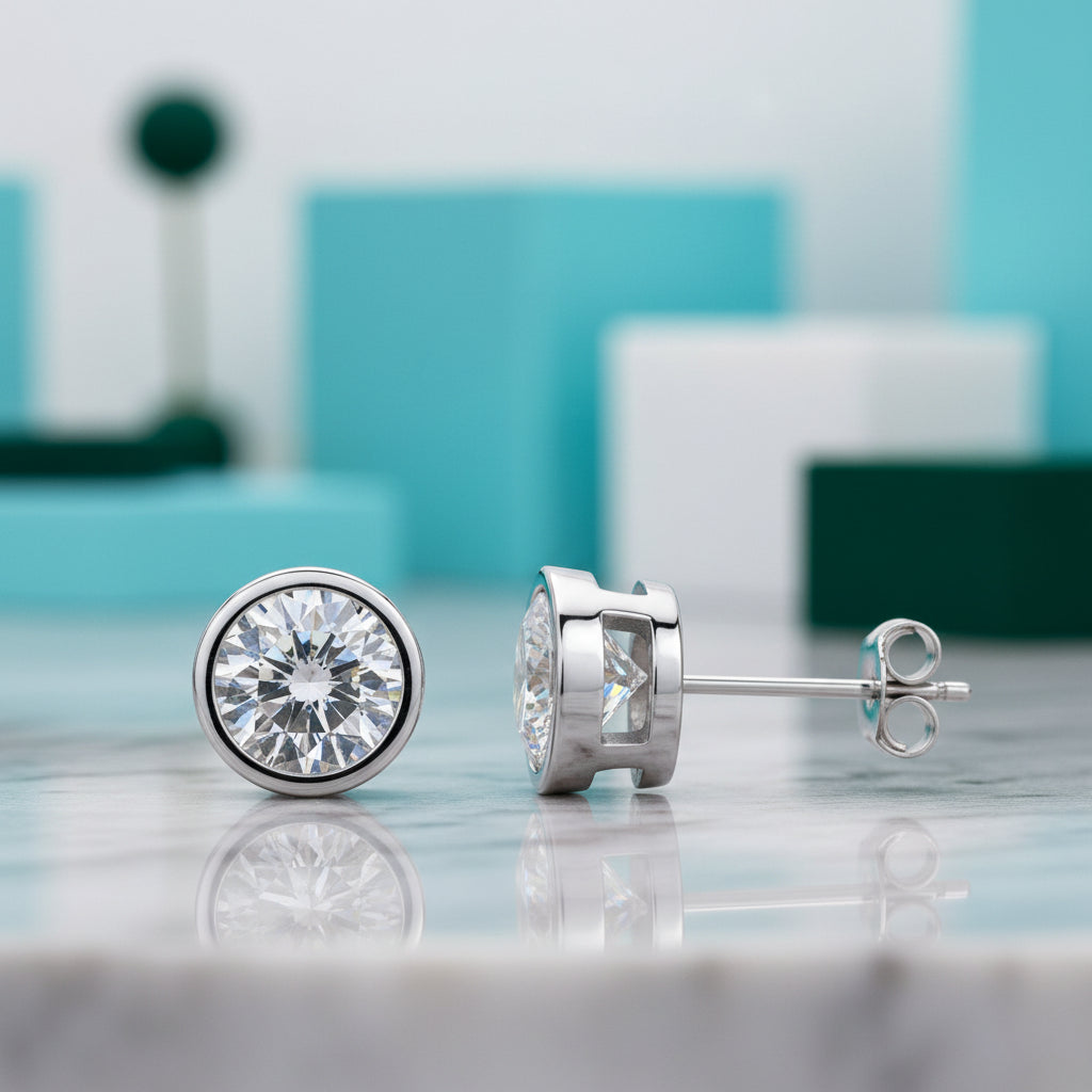Gorgeous 1.0 Ct Round Cut Diamond Stud Earrings-Evani Jewelry