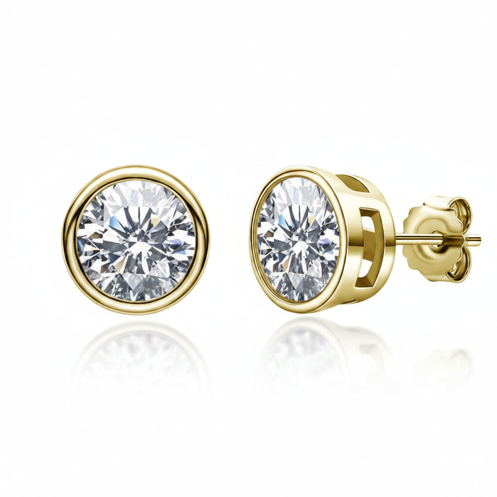 Gorgeous 1.0 Ct Round Cut Diamond Stud Earrings-Evani Jewelry