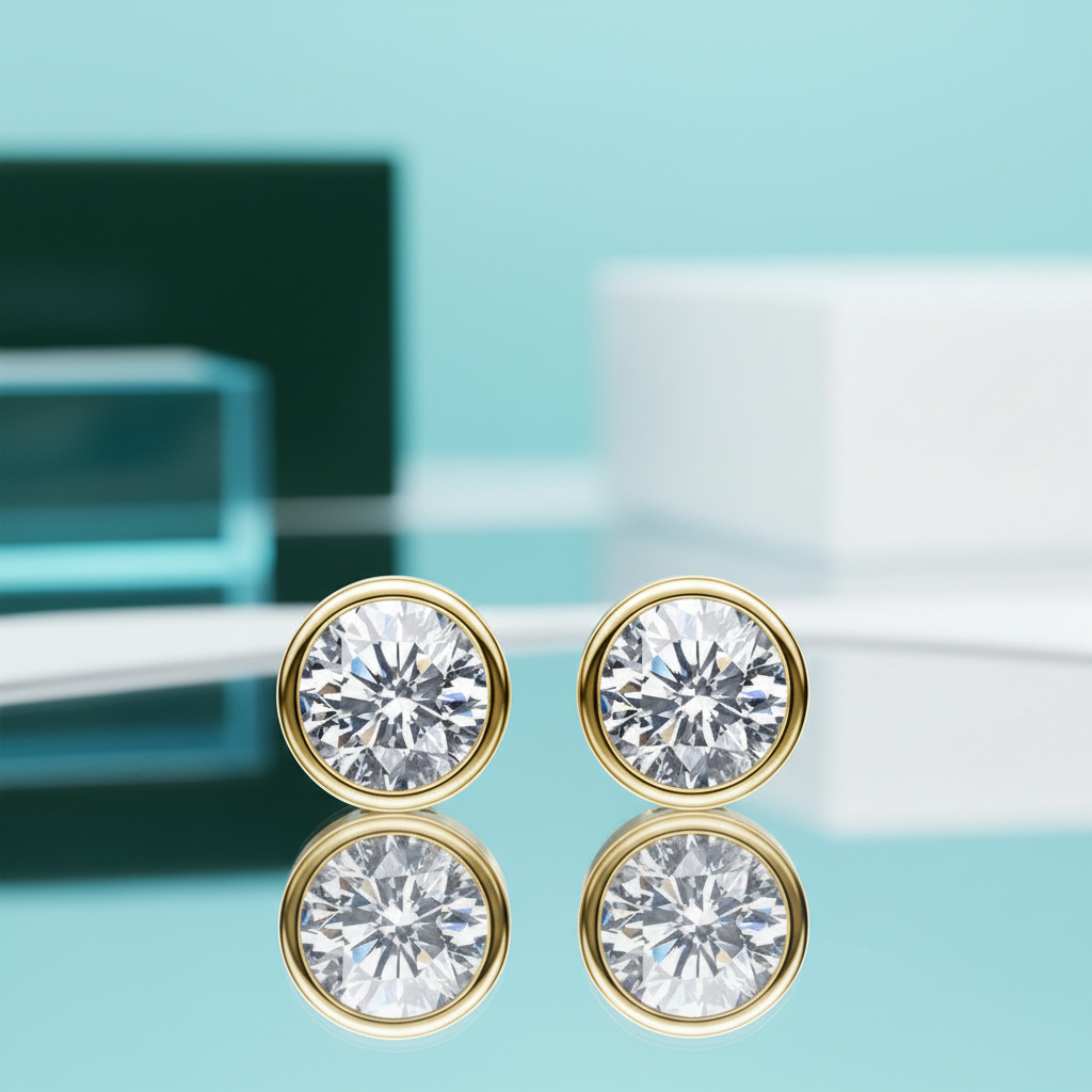 Gorgeous 1.0 Ct Round Cut Diamond Option Stud Earrings