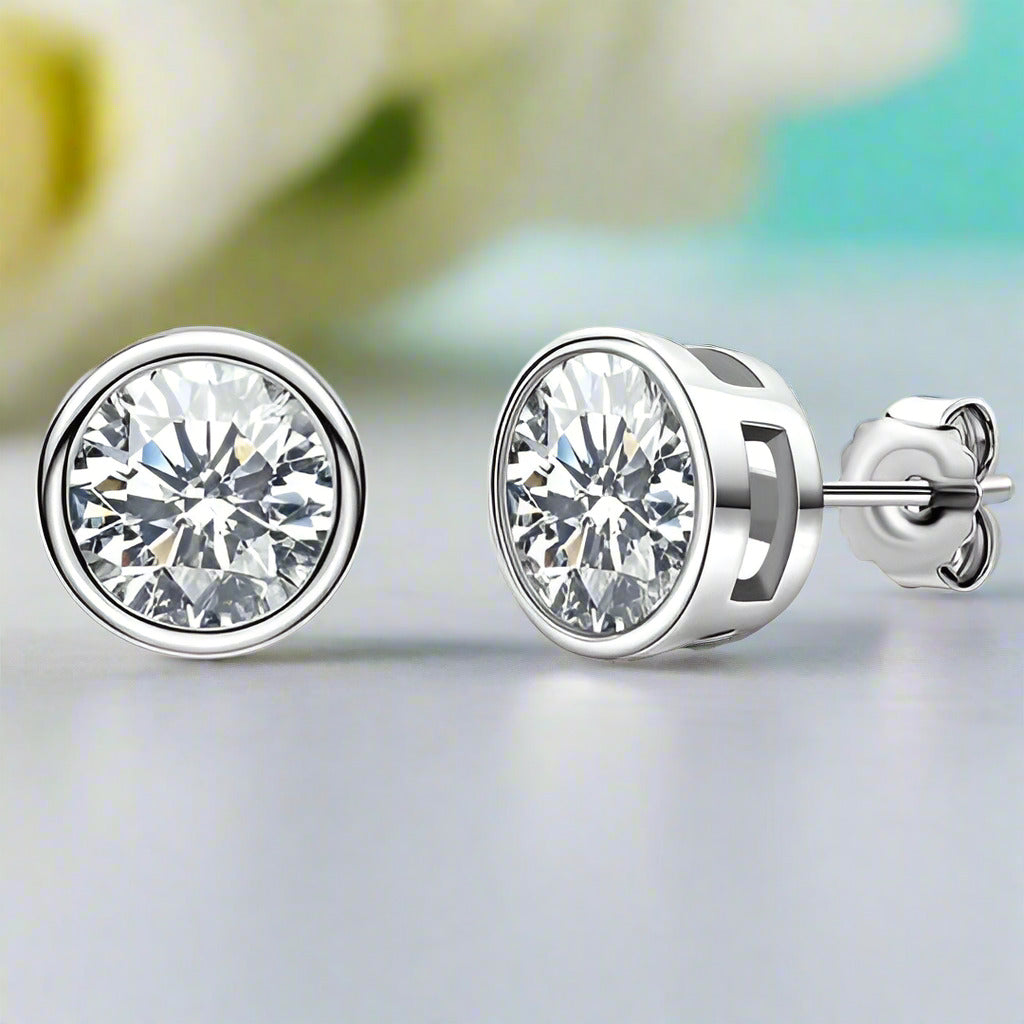 Gorgeous 1.0 Ct Round Cut Diamond Stud Earrings-Evani Jewelry