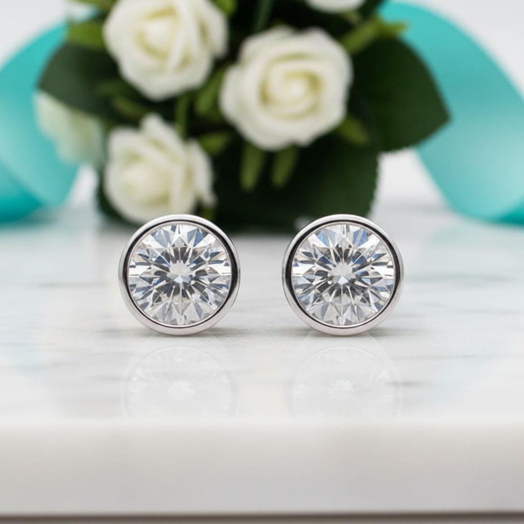 Gorgeous 1.0 Ct Round Cut Diamond Stud Earrings-Evani Jewelry