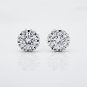 Gorgeous 1.0ct Diamond Option Flower Stud Earrings