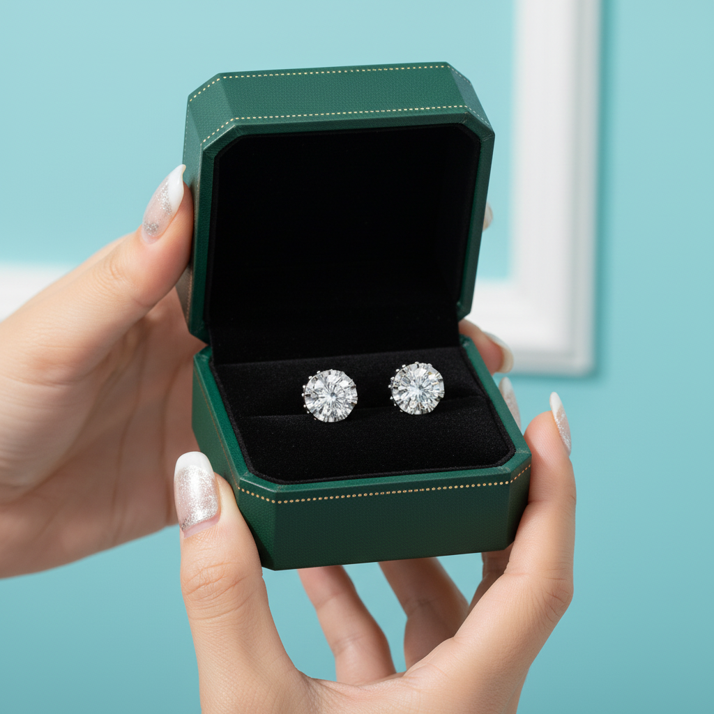 Gorgeous 1.0ct Diamond Option Flower Stud Earrings