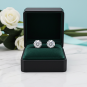 Gorgeous 1.0ct Diamond Option Flower Stud Earrings