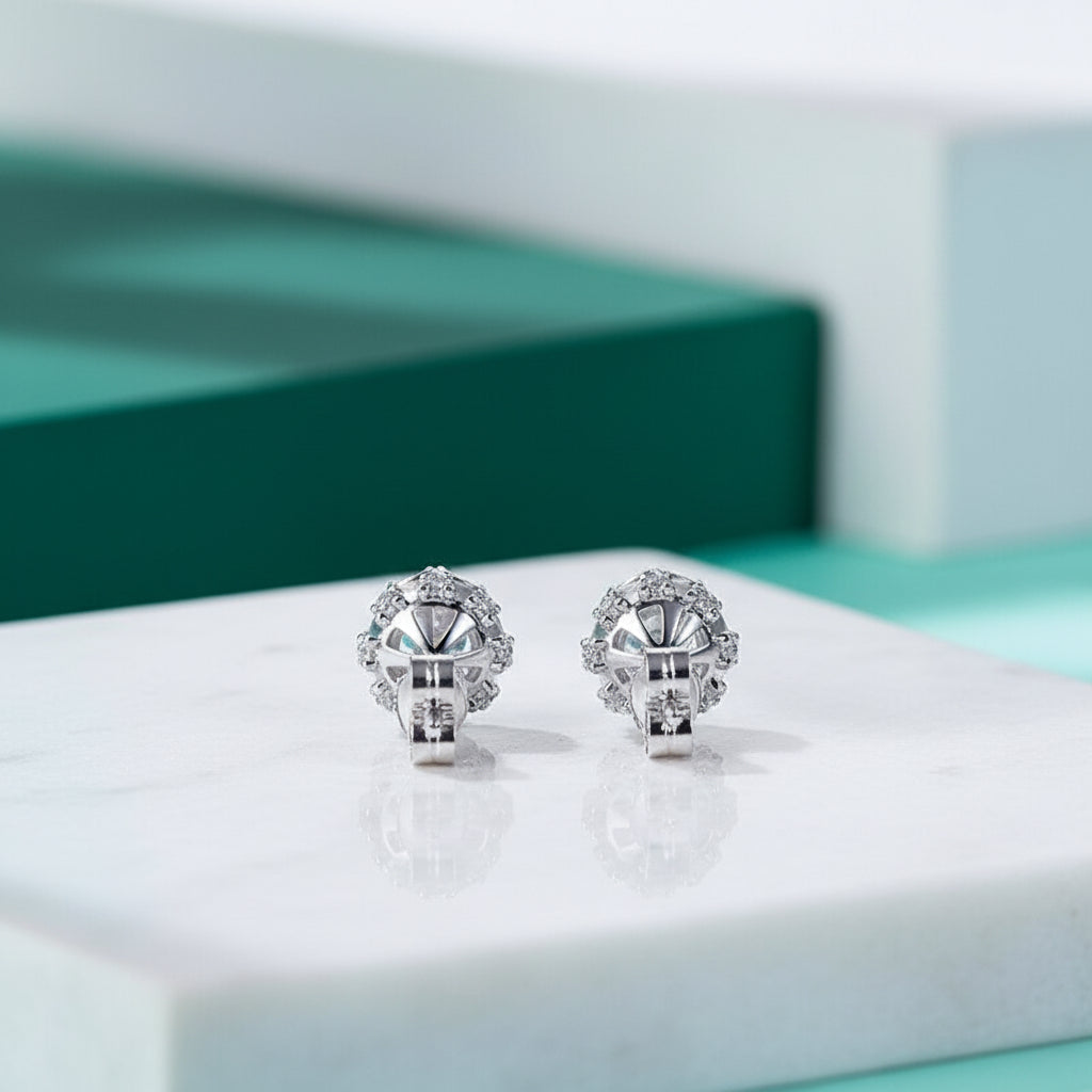 Gorgeous 1.0ct Diamond Flower Stud Earrings-Evani Jewelry