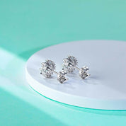 Gorgeous 1.0ct Diamond Flower Stud Earrings-Evani Naomi Jewelry