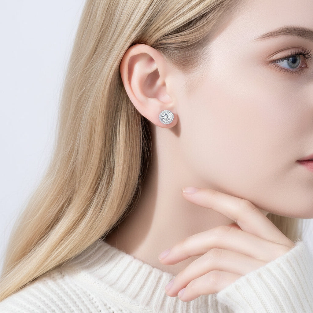 Gorgeous 1.0ct Diamond Flower Stud Earrings-Evani Jewelry